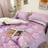 Set di biancheria da letto Ins Princess Pink Heart Copripiumino Tessili per la casa Federa Lenzuolo Copripiumino per bambina Set King Queen Twin Cute Kawaii 230522