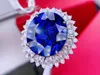 Cluster Rings GUILD Tanzanite Ring Pure 18K Gold Natural Gemstones 34.02ct Diamonds Female Anniversary Gift Fine