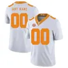 Niestandardowe koszulki wolontariuszy Tennessee Dostosowanie mężczyzn College White Oranges Us Flag Flag Fashion Dorosły Rozmiar amerykański piłka nożna zszywana koszulka