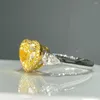 Pierścienie klastra CNZX NGTC Diamentowy pierścionek 2.013ct 18K Gold Fancy Fancy Light Yellow Diamond Engagement Wysoki Kobieta na kobiety Fine