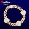 Armbänder 10mm Miami Cuban Link Armband mit Herz Goldfarbe Überzogene Frauen Schmuck AAAA Zirkon Männer Hip Hop Kette