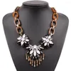 Pendanthalsband Fashion Design Gold Color Chain Crystal Necklace Stone Spike Chunky för kvinnliga smycken Tillbehör 2023