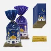 Embrulho de presente 2550pcs Eid Mubarak Plástico Sacos de bolsas de biscoito de doces Decoração do Ramadã Alfitr Kareem Islâmico Partido Muçulmano Supplies 230522