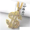 Hanger kettingen mode diamant dollar ketting ketting creatief metaal feestdecoratie hiphop ambachten sieraden accessoires drop levering pe dhawm