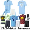 23 24 Erling Haaland MANS CITIES SOCCER JERSEYS PHILLIPS Jubiläum GREALISH DE BRUYNE FODEN 2023 2024 MANCHESTERS Fußballoberteile Fußballtrikot Herrensocken