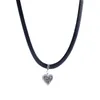 Novo Vintage Black Zircon Heart Pedanta