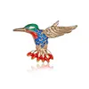 Pins Brooches New Enamel Bird brooch Fashion Cute Rhinestone Hummingbird Animal brooch Men's and Women's Jewelry Christmas Gift Coat Decoration G220523