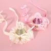 Dog Apparel Pet Cat Fairy Lace Sequin Three-dimensional Birthday Hat Five-pointed Star Headdress Bow Accessories Party