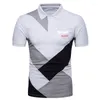 メンズポロス2023ベネリTRK 502Xメンズスプライシングカジュアルスタンドカラーショーツスリーブ印刷シャツ綿の高品質のトップス