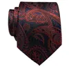 Bow Ties Luxury Silk Black Red Blue Paisley Floral Men's Necktie With Clip High Quality Tie For Man Wedding Marriage Party Corbatas Para