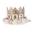 Party Hats Baby Birthday Hat Princess Crown pannband 1 2 3 år Dekorationer Dusch 1: a barn levererar 230522