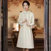 Vêtements ethniques 2023 Slim Élégant Mi-long Veste Femme Chine Tang Costume Mode Moderne Oriental Manteau D'hiver Année Chinoise Vêtements Femmes