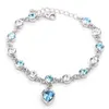 Hart Crystal Bracelet Designer Sieraden Keten Liefde Diamant WOMEAN GIRLEN SCHAAKBELEGEN BLAUW CRYSTAL BROOD BRACKET FASHIER SIELRY CADEA