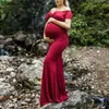 Maternity Dresses Elegence Shoulderless Maternity Shoot Dress Cotton Maxi Gown Baby Shower Dresses Photography Clothes For Pregnant Women T230523