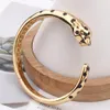 Bangle BLack Spots Leopard bracelet Cubic Zirconia Stone Animal Panther cuff bangle for Men or Women designer copper jewelry