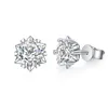 Stud 100% moissanite brincos 0.64ct platina banhado prata esterlina vvs laboratório diamante floco de neve orelha studs para mulheres jóias finas