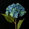 Dekorativa blommor faux blommor stjälkar 1 st mörkblå hortensior konstgjord bukett dekoration brud teal hortensia