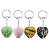 Keychains lanyards natuurlijke kristalsteen sleutelhanger hanger hart creatieve vriendschap cadeau Key Chains drop levering mode Accessori Dhudx