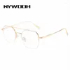 Sunglasses Frames -1.0 1.5 2.0 To 4.0 Finished Myopia Glasses Women Men Metal Nearsighted Eyeglasses Prescription Double Beam Semi-Rimless