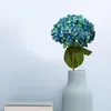 Dekorativa blommor faux blommor stjälkar 1 st mörkblå hortensior konstgjord bukett dekoration brud teal hortensia