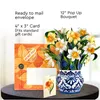 GRATNING KORTPPPERAGENSKA ENGLISH DAFFODILS 12 INCH LIV STORLIGT FLOWER BOUQUET 3D POPUP MED NOTKORT OCH HÄNDELSDROP LEVERANS AMHGI