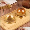 Present Wrap Round Plastic Cake Packaging Box Egg Yolk Biscuit Golden Black Blister Boxes for Gäster Party Favors Drop Delivery Home GA DHOQX