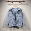 Women Denim Designer Jacket Fashion Streetwear رسالة أنيقة 2023Chic ثقوب ممزقة