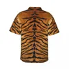 Мужские повседневные рубашки мужская рубашка с короткими рукавами тигр