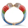 Pulseira kaymen venda quente luxo esmalte colorido animal papagaio manguito pulseira 7 cores para mulheres meninas adolescentes jóias agradáveis 3328