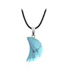 Pendentif Colliers Collier En Pierre De Cristal Naturel Créatif Lune Pierre Précieuse Sculpté À La Main Accessoire De Mode Avec Chaîne Goutte De Livraison Bijou Dhk6H