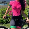 Racing sätter Xama Cycling ett stycke Skinsuit Coupa de Ciclismo Rompers Jumpsuit Kit Maillot Mujer Triathlon Suit Women's Short Sleeve Gel