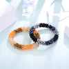 Bracelet élastique Ful verre perles Bracelets pour femme Orange noir rétro mixte été Bracelet Bracelets mode bijoux 2023