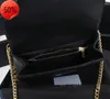 2023 Nieuwe 10A Damestas Luxe Handtas Schoudertas Merk LOULOU Y-Vormige Designer Naad Leer Dames Metalen Ketting Zwart Clamshell Messenger Bag Niche hoog gevoel