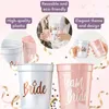 Other Event Party Supplies 1Set Bachelorette Team Bride Plastic Drinking Cups Bridal Shower Gift to be Hen Wedding Decorations 230522