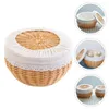 Setwares sets multifunctionele opslagmand sieraden organisator rieten fruit geweven tafel round rattan boxes bureau topper