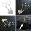 Porte-clés Longes En Acier Inoxydable Coeur Je T'aime Couple Porte-clés Clé Pendentif Saint Valentin Cadeau Porte-clés Drop Delivery Mode Dh8Wc