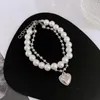 Bangle Dress Up аксессуар Faux Pearl Heart Pendate Bracelet Party Jewelry для ежедневной одежды