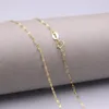 Kedjor AU750 REAL 18K Yellow Gold Chain Neckce för kvinnor Kvinna 1,4 mm läpplänk Choker -halsband 18inchl