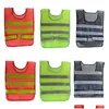 Reflecterende veiligheidsvoorziening Kleding Vest Hollow Grid Working Constructie Verkeer Verkeer Verkeer Office School Business Industria Dht7i