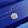 Classic Flower Moissanite Diamond Pendant 925 Sterling Silver Wedding Pendants Necklace For Women Chocker Jewelry