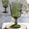 European Style Embossed Wine Glass Stained Glass Beer Goblet Vintage Wine Glasses Water Juice Drinking Cup Drinkware for Party Wedding 270ml