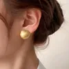 Boucles d'oreilles 2023 corée coeur or argent couleur métal brossé géométrique Simple pour les femmes esthétique bijoux accessoires cadeaux