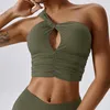 Yoga-outfit Women One-Shoulder Sport Longline Bra Fitness Running Brassiere workout Gevotte push-up sexy holle out ademende slijtage