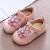 Flat Shoes Baby Girls Spring Summer Kids Leather For Wedding Party Toddlers Infants Princess Sweet Floral T-strap