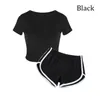 Kvinnors spårskidor Kvinnor Korta T-shirt Shorts Passar Summer Sport Wear Casual Cotton Yoga Lady T-shirtand S-XL