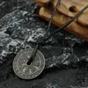 Hänge halsband klassiska viking rune compass cutout odin halsband mäns amulet smycken tillbehör