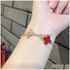 Серьги-гвоздики Clover Van Brand Серьги Love Red Heart Серьги из розового золота Серьги Серьги Ожерелье Браслет Браслеты Ювелирные изделия Прямая доставка Dhqda