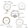 Bangle Natural Stone Beads Procelets for Women 2020 Howlite Crystal Quartz Druzy Charm Bracelet Open Cuff Bargles Jewelry BCSET303