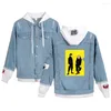 Sweat à capuche femme vêtements Imitation deux pièces veste Denim femme avec poche à manches longues à capuche manteau décontracté vêtements Streetwear