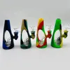 Fumer Coloré Silicone Cône Style Bong Pipes Kit Portable Bouteille En Verre Épais Herb Tabac Filtre Bol Bubbler Pipes À Main Narguilé Pipe À Eau Porte-Cigarette DHL